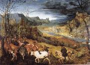 BRUEGEL, Pieter the Elder Return of the Herd oil on canvas